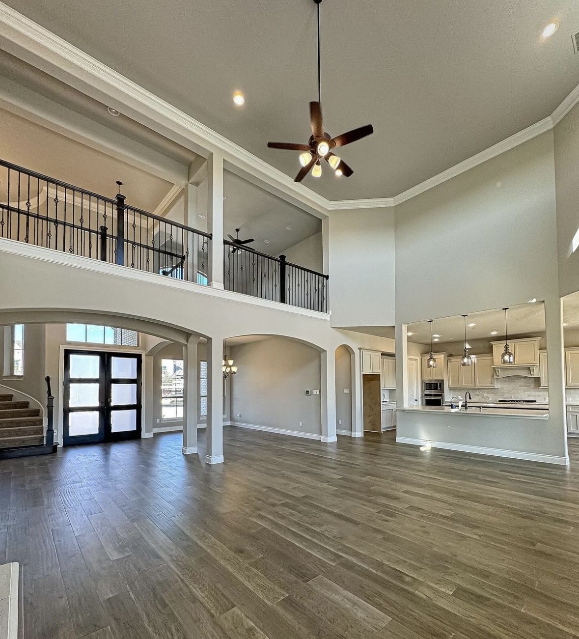 Two-storey addition with open foyer and upper-level walkway in a Vaughan home