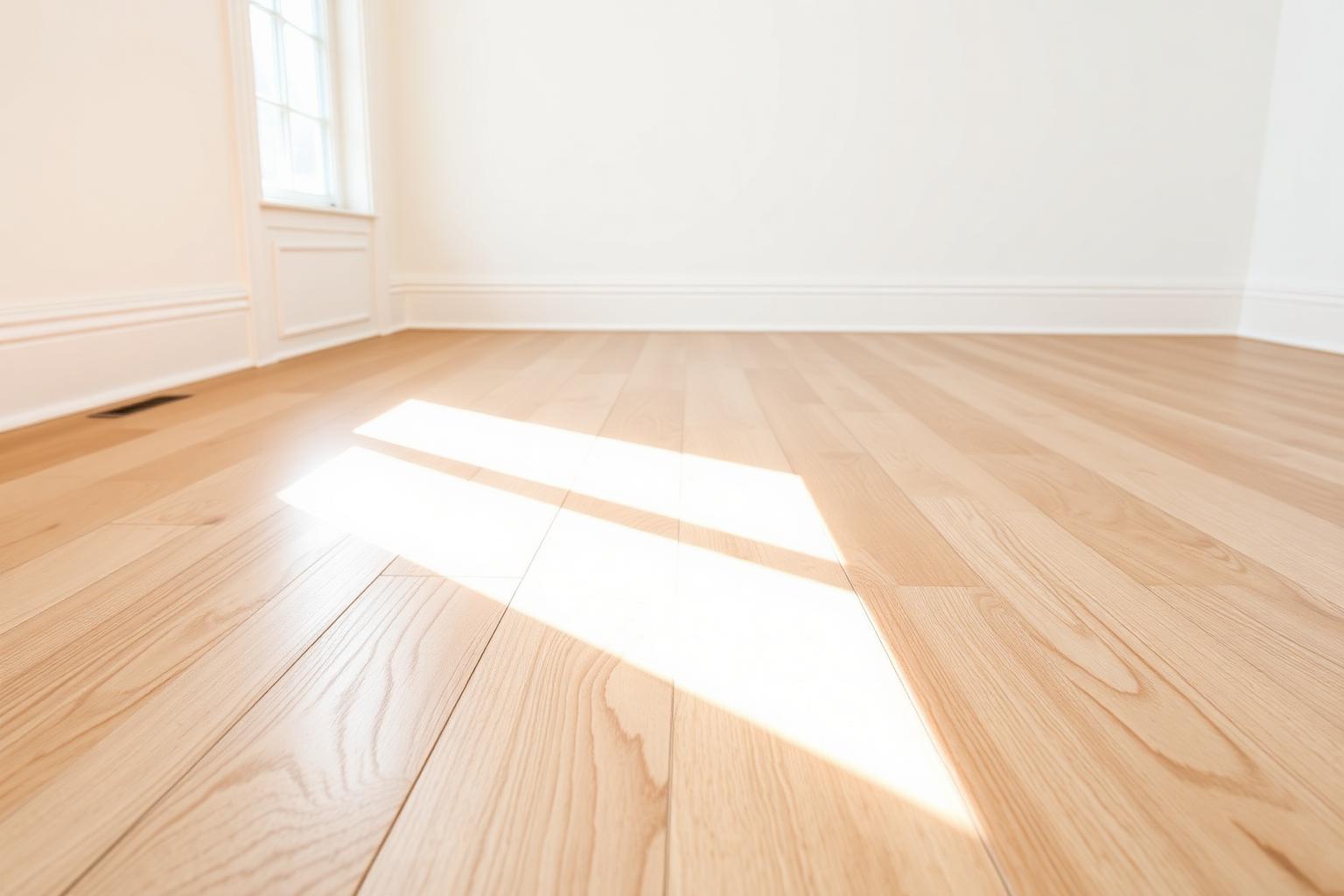Newly installed wide-plank oak flooring in a Vaughan home